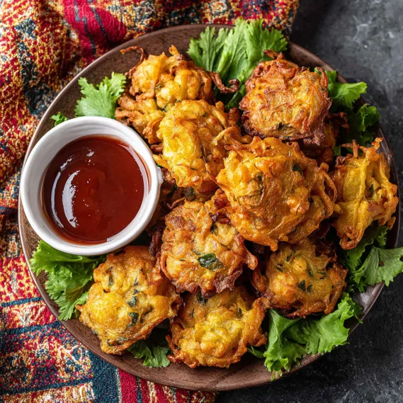 Crispy Potato Pakora Indian Fritters recipe