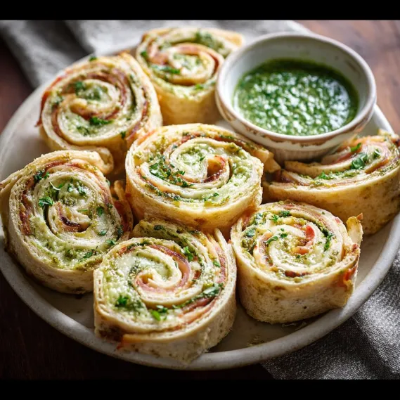 Turkey Pesto Tortilla Pinwheels recipe