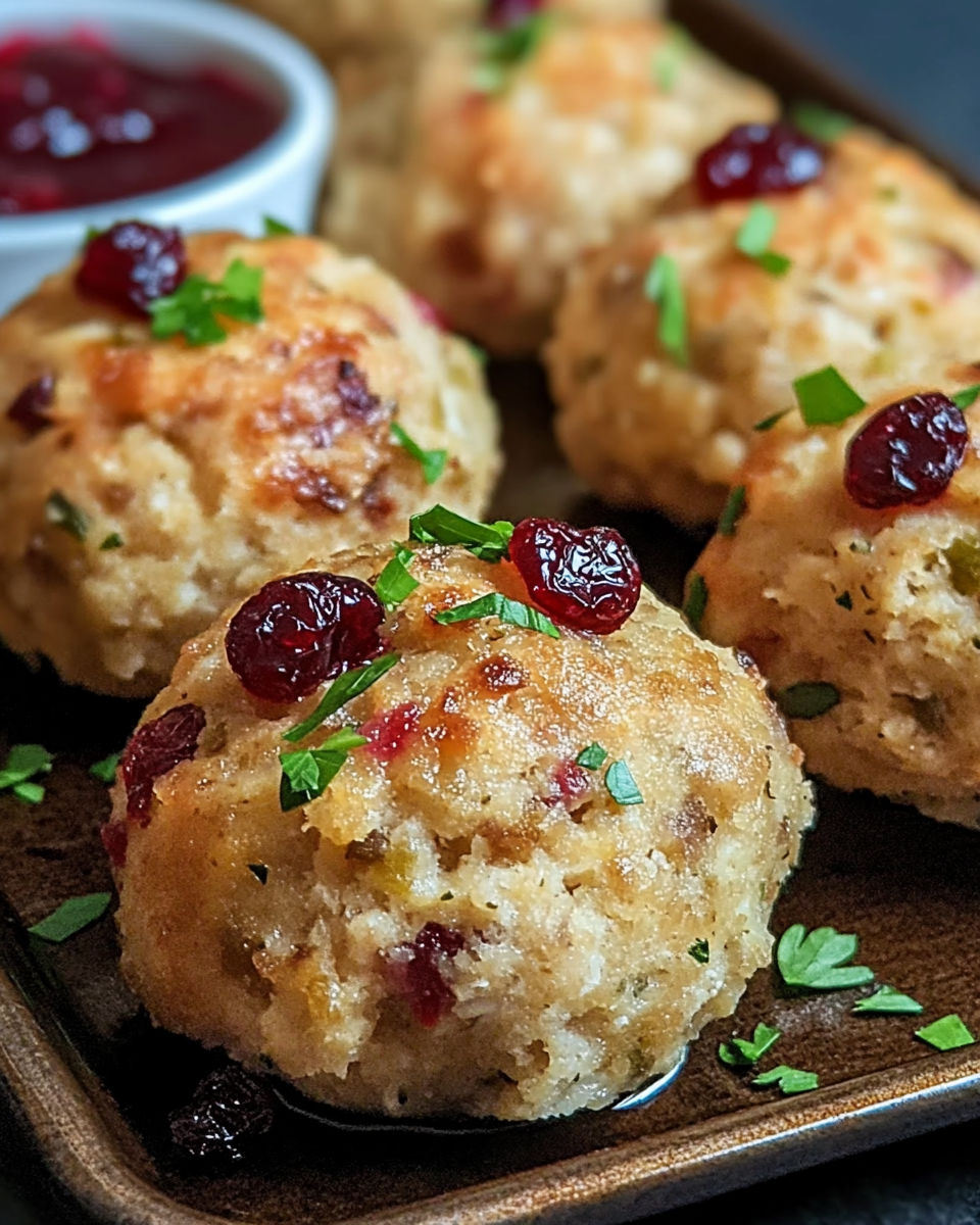 Turkey and Stuffing Meatballs recipe