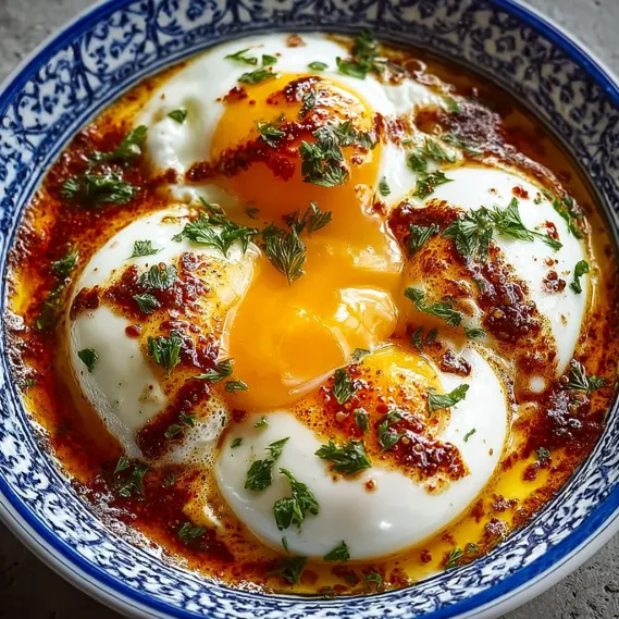 Turkish Eggs Cilbir Yogurt recipe